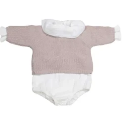 Pasito a Pasito Conjunto Recém-nascido Tricot 0-1M/56 cm - Rosa