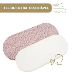 Pasito a Pasito Pack 2 Lençóis Ajustáveis para Alcofa Cherry Flor