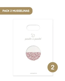Pasito a Pasito Pack 2 Musselinas 70x70 cm Cherry Flor