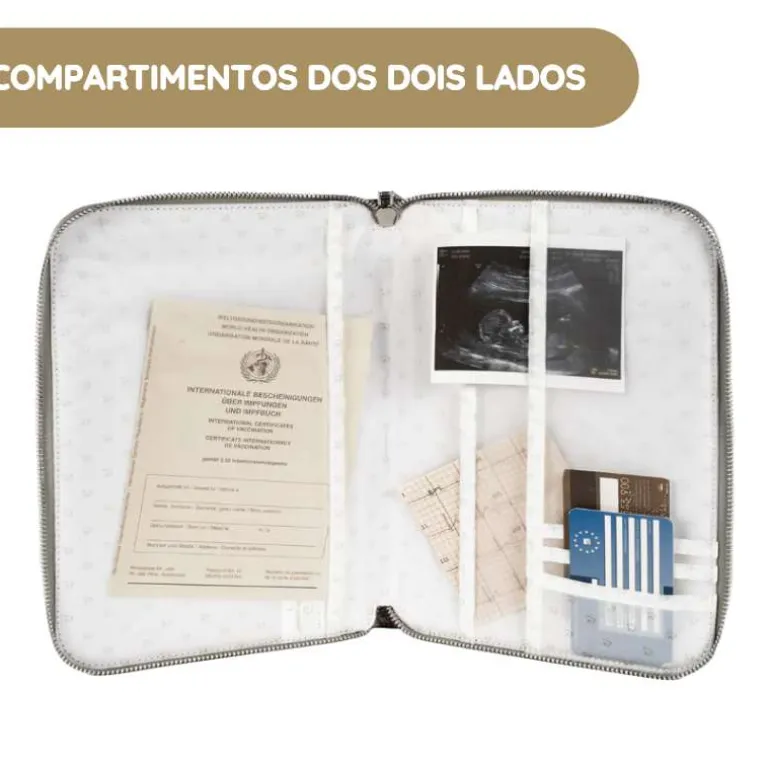 Pasito a Pasito Porta Documentos Toile de Jouy - Cream