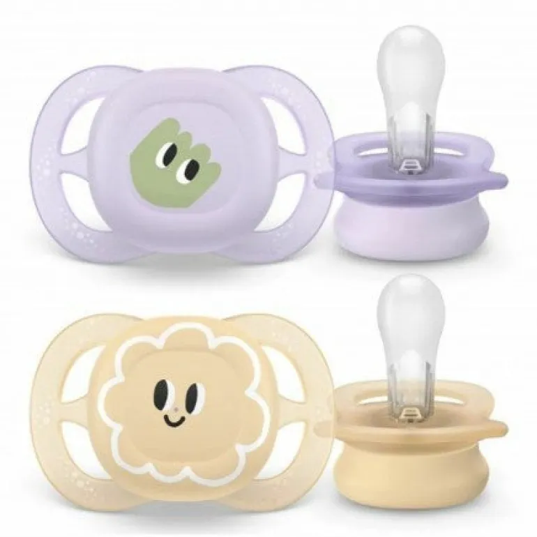 Philips Avent 2 Chupetas 0-2M Ultra Start Deco - Menina