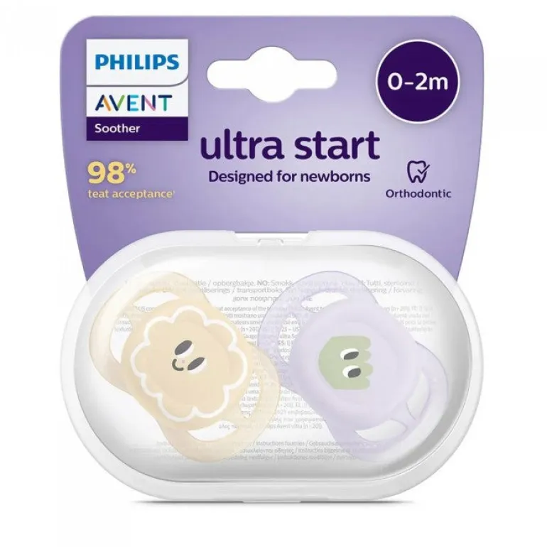 Philips Avent 2 Chupetas 0-2M Ultra Start Deco - Menina