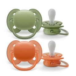 Philips Avent 2 Chupetas 18M+ Ultra Soft Lisas - Verde/Laranja