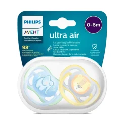 Philips Avent - 2 Chupetas - Ultra Air - Deco - 0-6 M - Menino