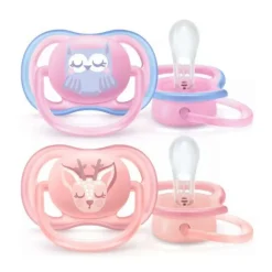 Philips Avent - 2 Chupetas - Ultra Air - Deco - 0-6 M - Menina