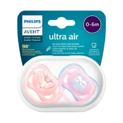 Philips Avent - 2 Chupetas - Ultra Air - Deco - 0-6 M - Menina