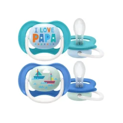 Philips Avent - 2 Chupetas - Ultra Air - Happy - 6-18 M - Menino