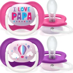 Philips Avent - 2 Chupetas - Ultra Air - Happy - 6-18 M - Menina