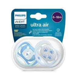 Philips Avent - 2 Chupetas - Ultra Air - Deco - 6-18 M - Menino
