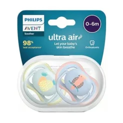 Philips Avent - 2 Chupetas - Ultra Air Trendy 0-6 M - Menino