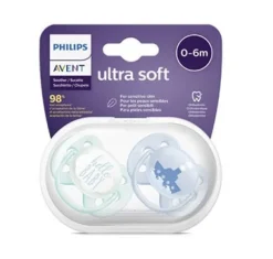 Philips Avent - 2 Chupetas - Ultra Soft Deco 0-6M - Menino