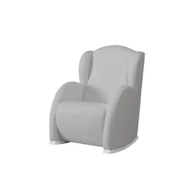 Poltrona de Amamentação Flor da Micuna - Branco Polipele Cinza