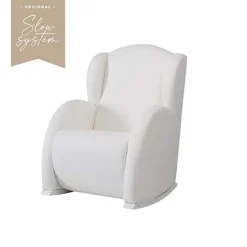 Poltrona de Amamentação Flor Slow System da Micuna - Branco Polipele Branco