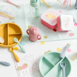 Saro Set de alimentação silicone Food & Fun - Hortelã