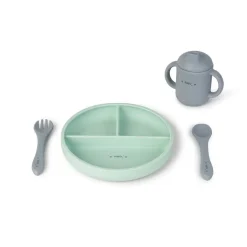 Saro Set de alimentação silicone Food & Fun - Hortelã