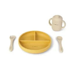 Saro Set de alimentação silicone Food & Fun - Mostarda
