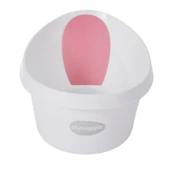 Shnuggle Banheira XL - Branca c/ encosto Rosa Francês