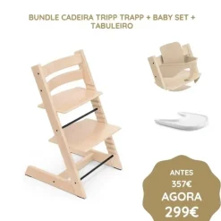 Stokke Bundle Cadeira Tripp Trapp + Baby Set + Tabuleiro - Natural