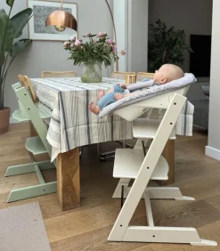 Stokke Bundle Cadeira Tripp Trapp + Baby Set + Espreguiçadeira - Vanilla White