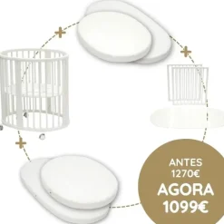 Stokke Sleepi Mini Berço + Extensão + Colchões + Lençóis - White