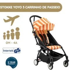 Stokke YOYO 3 Carrinho de Bebé - Black + Color Pack Capri