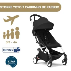 Stokke YOYO 3 Carrinho de Bebé - White + Color Pack - Black