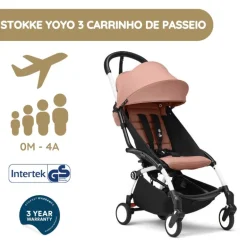 Stokke YOYO 3 Carrinho de Bebé - White + Color Pack - Ginger