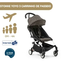 Stokke YOYO 3 Carrinho de Passeio - White + Color Pack - Leopard