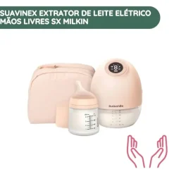 Suavinex Extrator de Leite Elétrico Mãos Livres SX Milkin + Biberão Zero.Zero 120 ml