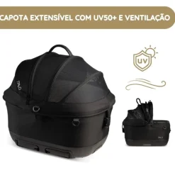 Tavo Maeve ISO5X Transportadora para Animais de Estimação com Isofix para Automóvel e Passeio - Onyx