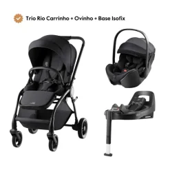 Trio Rio Carrinho de Bebé + Ovinho Baby-Safe Pro + Base Isofix Vario 5Z da Britax Römer - Style Carbon Black