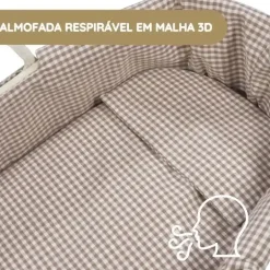 Walking Mum Conjunto de Alcofa Praliné Vichy/Rayas TOG 2,5 - Moka