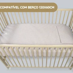 Walking Mum Conjunto de Cama 120x60 cm Praliné Vichy/Rayas TOG 2,5 - Moka