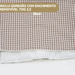 Walking Mum Conjunto de Cama 120x60 cm Praliné Vichy/Rayas TOG 2,5 - Moka