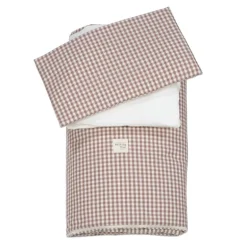 Walking Mum Conjunto de Cama 120x60 cm Praliné Vichy/Rayas TOG 2,5 - Moka