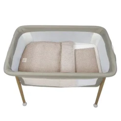 Walking Mum Conjunto de Cama 90x50 cm Praliné Vichy/Rayas TOG 2,5 - Moka