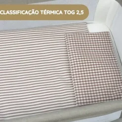 Walking Mum Conjunto de Cama 90x50 cm Praliné Vichy/Rayas TOG 2,5 - Moka