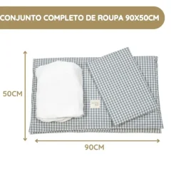 Walking Mum Conjunto de Cama 90x50 cm Praliné Vichy/Rayas TOG 2,5 - Matcha