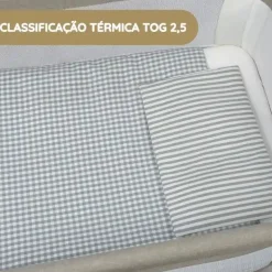 Walking Mum Conjunto de Cama 90x50 cm Praliné Vichy/Rayas TOG 2,5 - Matcha