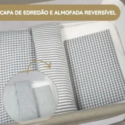 Walking Mum Conjunto de Cama 90x50 cm Praliné Vichy/Rayas TOG 2,5 - Matcha