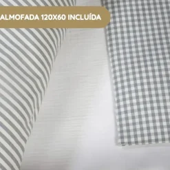 Walking Mum Conjunto de Cama 120x60 cm Praliné Vichy/Rayas TOG 2,5 - Matcha