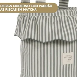 Walking Mum Mala Organizadora Bucket Praliné Rayas - Matcha