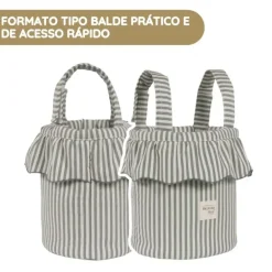 Walking Mum Mala Organizadora Bucket Praliné Rayas - Matcha