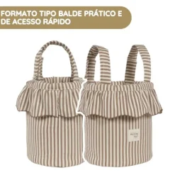 Walking Mum Mala Organizadora Bucket Praliné Rayas - Moka