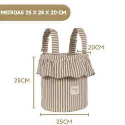 Walking Mum Mala Organizadora Bucket Praliné Rayas - Moka