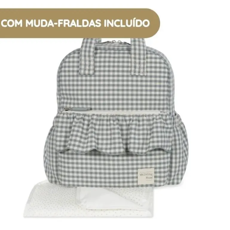 Walking Mum Mochila Praliné Vichy - Matcha