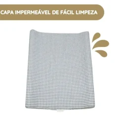 Walking Mum Muda Fraldas em Espuma com Forra Praliné Vichy - Matcha
