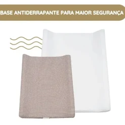 Walking Mum Muda Fraldas em Espuma com Forra Praliné Vichy - Moka