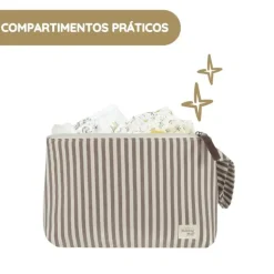 Walking Mum Necessaire Praliné Rayas - Moka