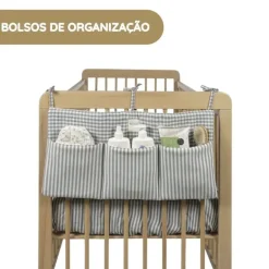 Walking Mum Organizador de Berço Praliné Vichy/Rayas - Matcha